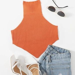 Orange crop top